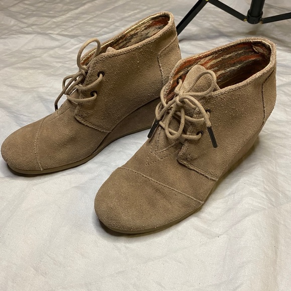 Toms suede wedge heel booties - Picture 2 of 10